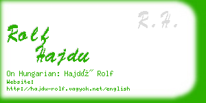 rolf hajdu business card